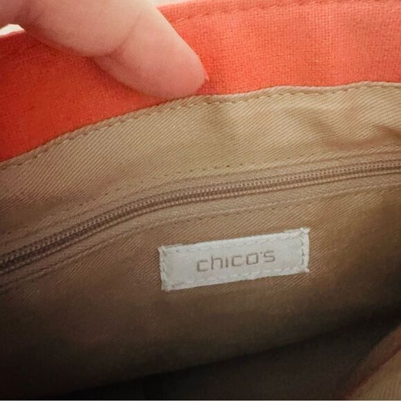 Chico’s Orange Quilted Crossbody Bag. - Picture 2 of 8